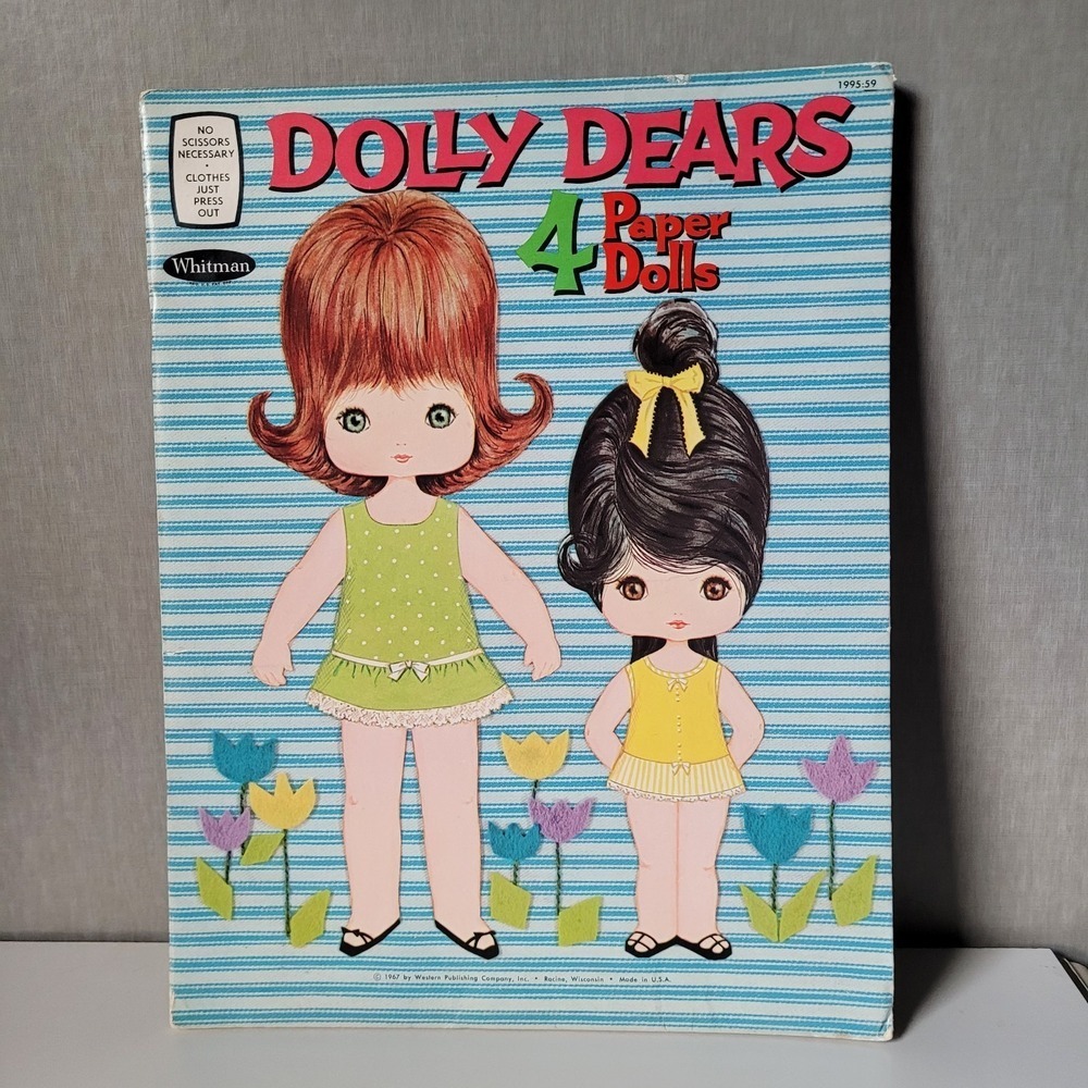 Vintage Dolly Dears Paper Dolls 4 Dolls & Clothes 1967 Whitman Partially used